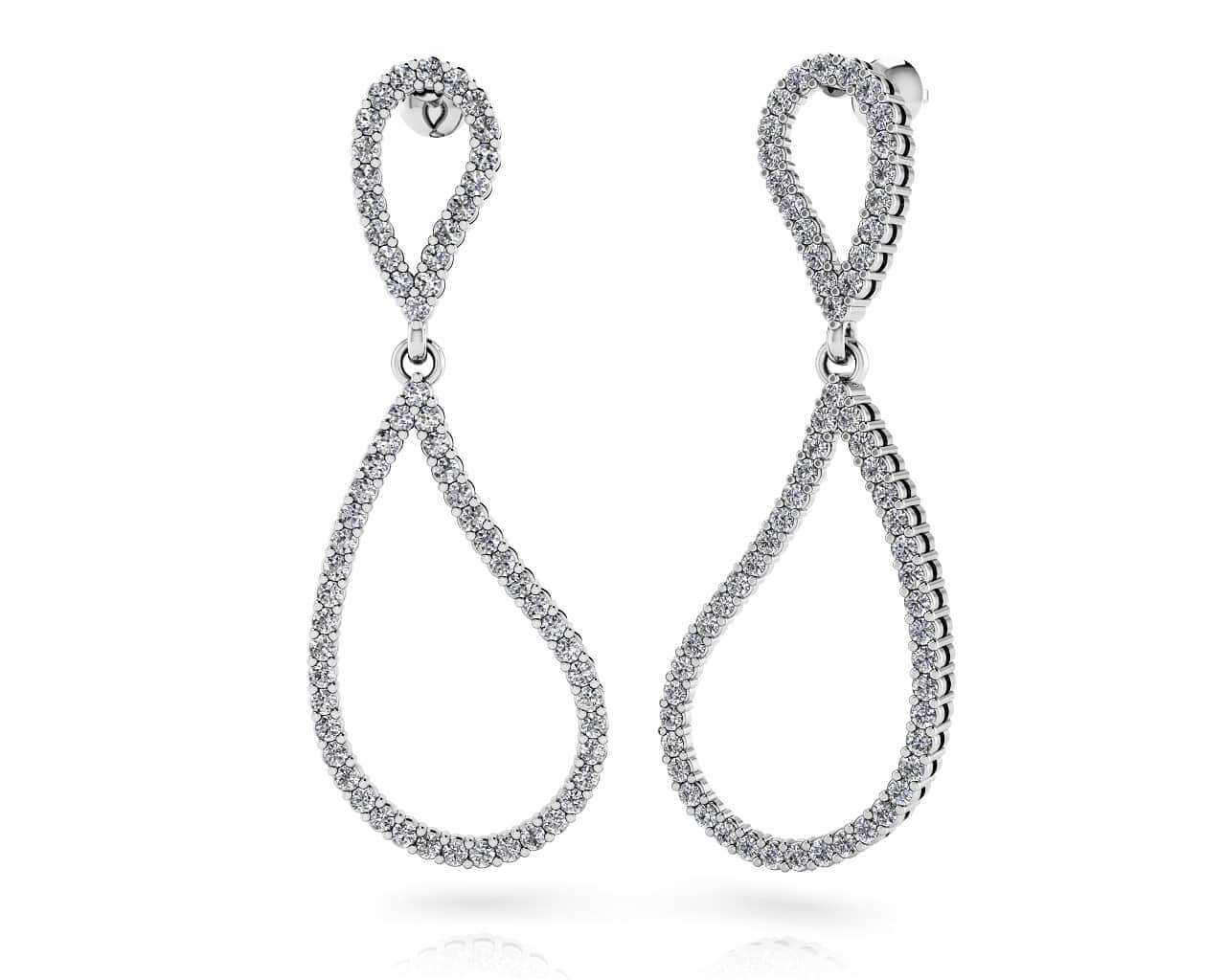Wavy Eight Diamond Earrings Diamond with 0.70 ct.(finished) 1.1mm
